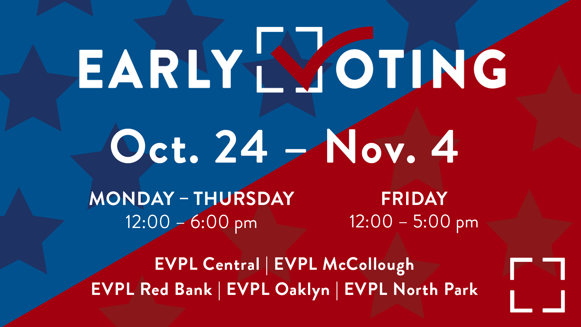 Early Voting EVPL Evansville Vanderburgh Public Library